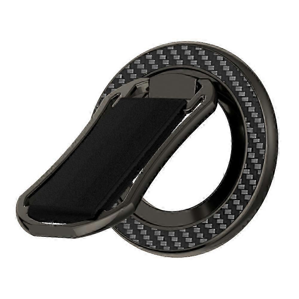 Carbon Fiber Pattern Magnetic Stand Ring Holder Foldable Rotatable Wrist Strap Bracket With Magnetic