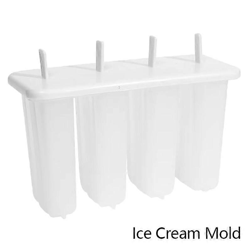 Ice Cream Mold 4 Ice Popsicle Mold Set Ice Maker Ice Tray DIY Reusable with Sticks and Lid Creative Kitchen Tool Summer