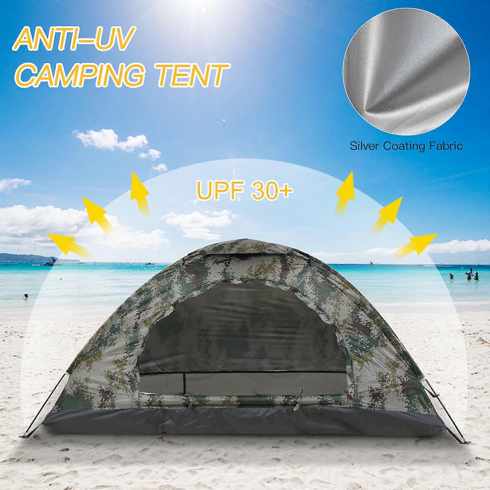 Ultralight Camping Tent Single Layer Portable Tent with UPF 30+ UV Protection Coating for Outdoor Beach Fishing
