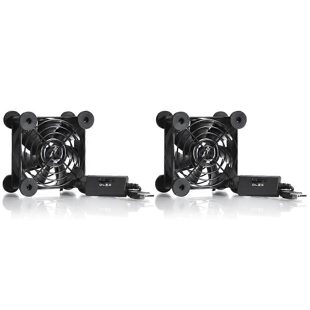 Quiet 80mm USB Fan, 5V USB Cooling Fan for Flat Panel Xbox DVR PlayStation Router TV Receiver Computer Cabinet Cooler(2 Pack)