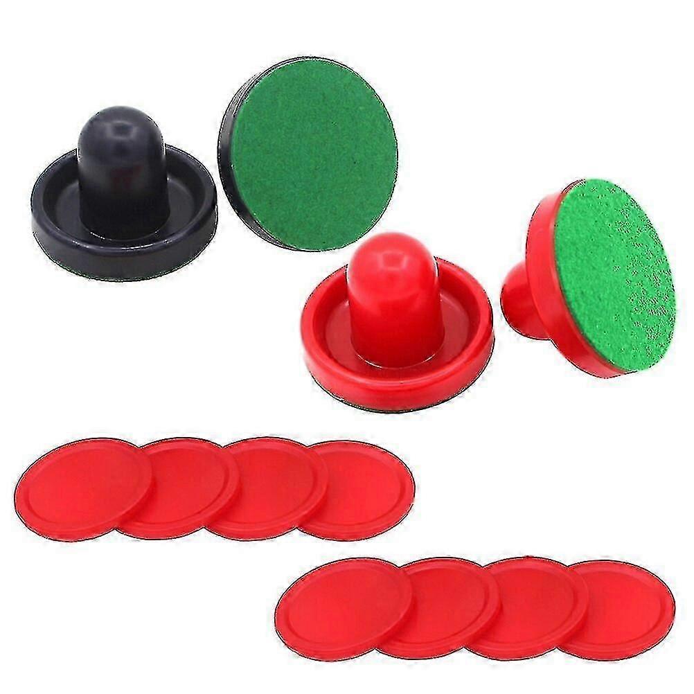 16 adet 76mm Hava Hokeyi İticiler Pucks Oyun Masaları için Yedek Kaleciler Başlık Kiti Hava Hokeyi Ekipman Aksesuarları (kırmızı Koyu Mavi)