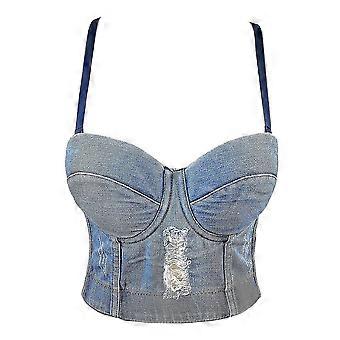 Women Camisole Top Solid Color Cropped Top Push Up Bustier Bra Women's Tank Top