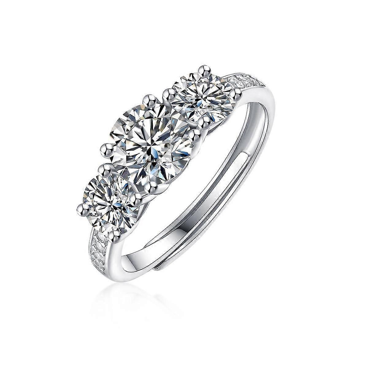 Silberner Moissanite Damenring