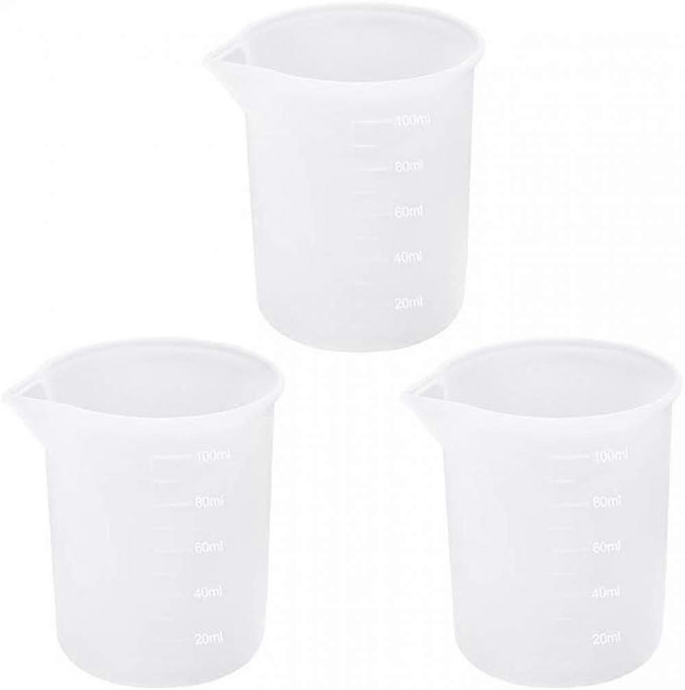 3 Silicone Measuring Cups, 100 Ml Silicone Cup, For Resin Non Stick Mixing Cups, With Precise Scale, For Resin Diy Process