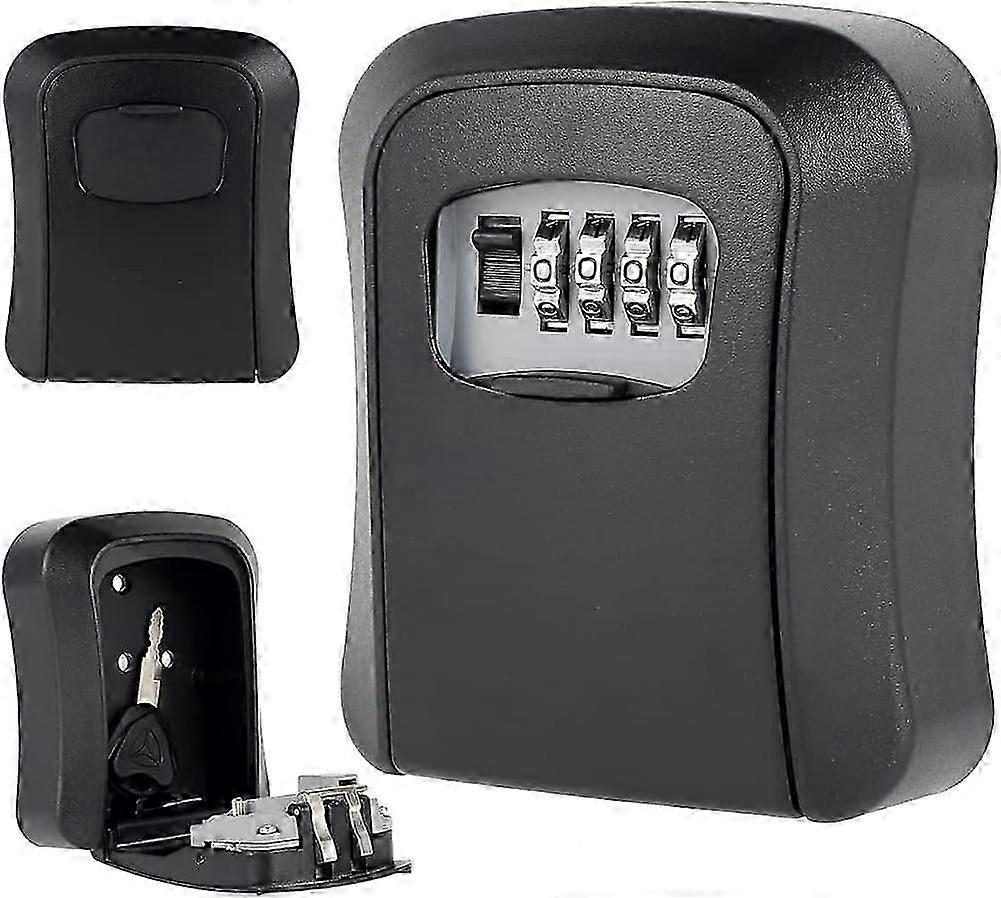 Key Safe Box, Wall Mounted Key Lock Box 4 Digit Combination Key Storage Box