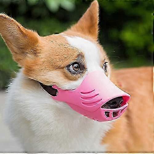 Dog Muzzle, Soft Duck Silicone Mouth Cover with Adjustable Strap for Small Medium Dogs, Best to Prevent Barking, Biting, and Chewing(Pink,S) New Arriv