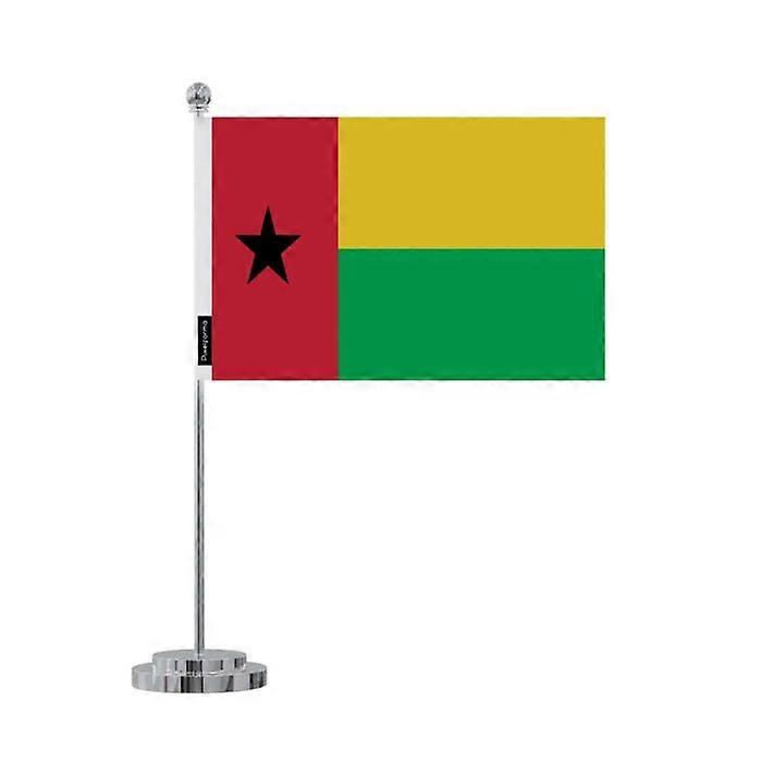 Flag desk of Guinea-Bissau – 14 x 21 cm – Polyester – Stainless Steel Base