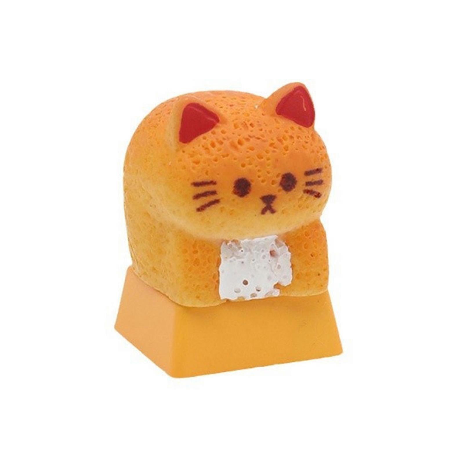 Lovely Kitten Bread Keycap for Mechanical Keyboards Resin 3D Cartoon Keycaps Heat Resistant and Comfortable Typing 1PC