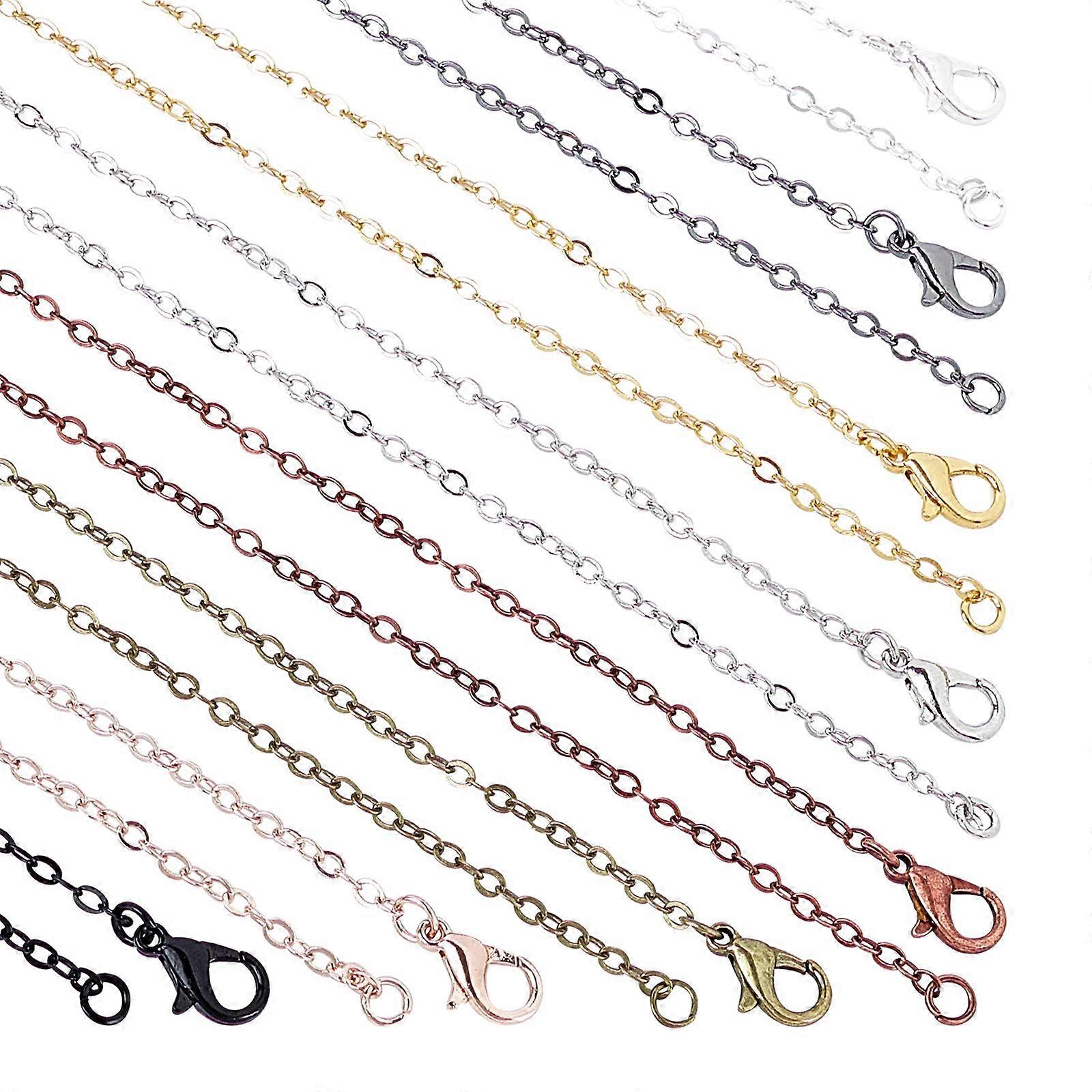 Necklace Chain, 35 Strands 7 Colors Cross Cha with Lobster Clasps, 23.6'