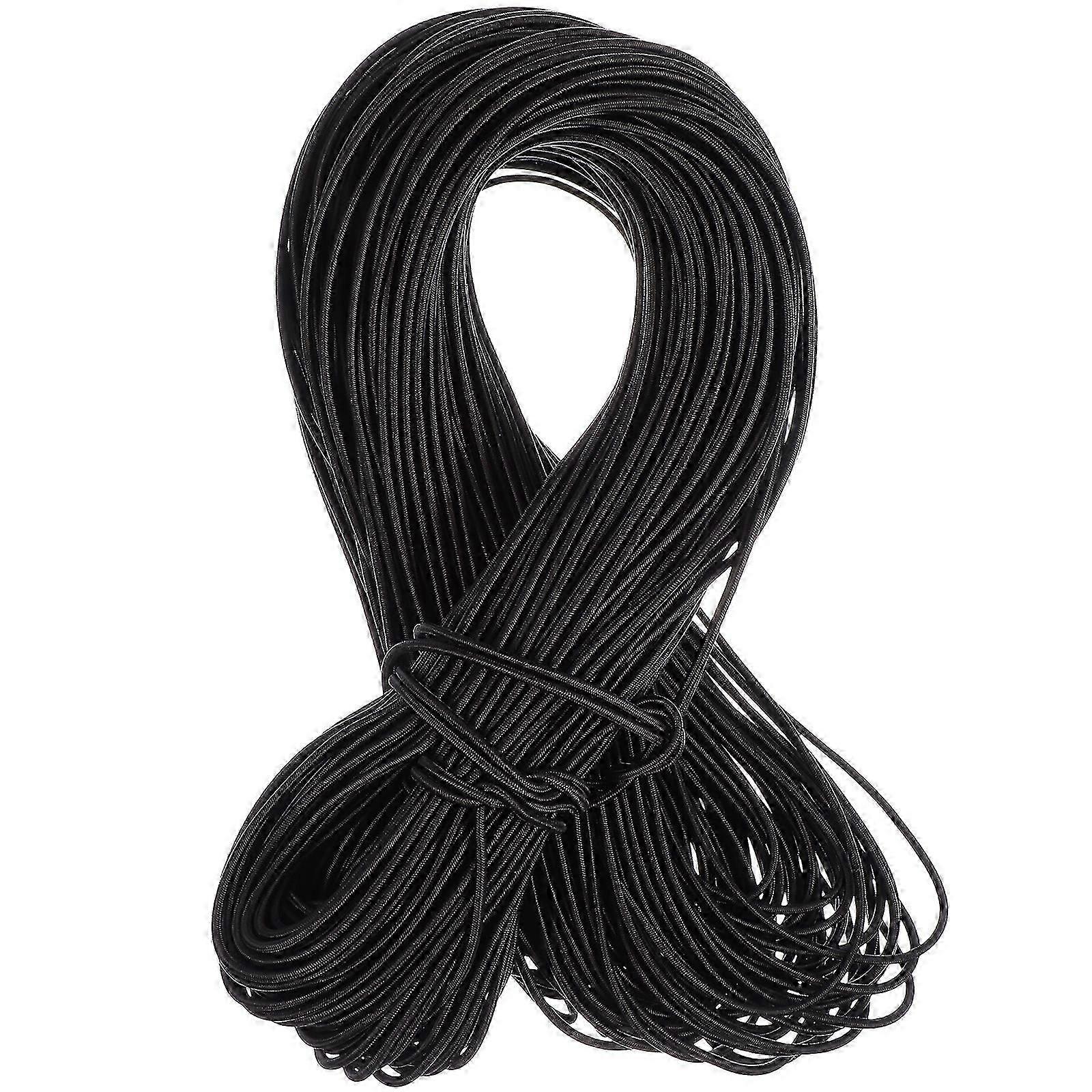 Black 100M Round Ribbon String Elastic Band Stretch Cord DIY Accessories for Mask Making -2.5mm