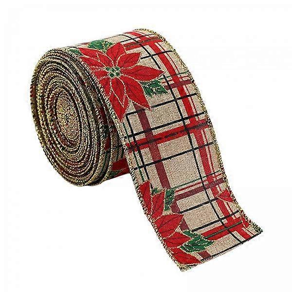 2xChristmas Ribbon Lightweight Elegant DIY for Craft Projects Bouquets Wedding