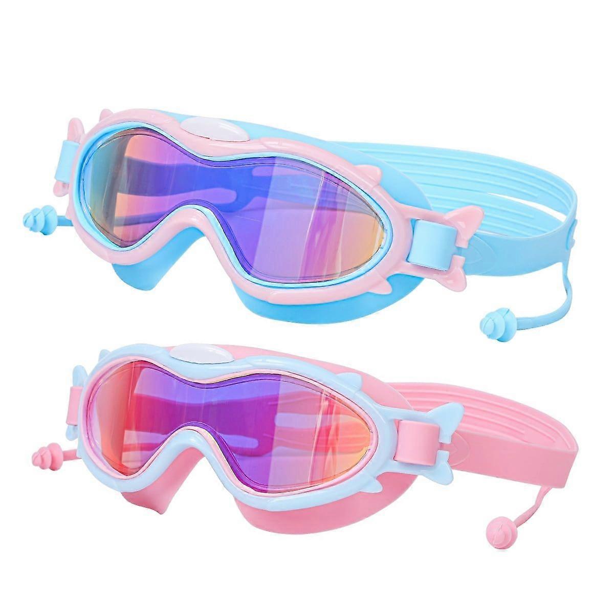 2 Pack Swimming Goggles, Anti-Fog Waterproof Leakproof Anti-Fog Goggles With Nose Plug