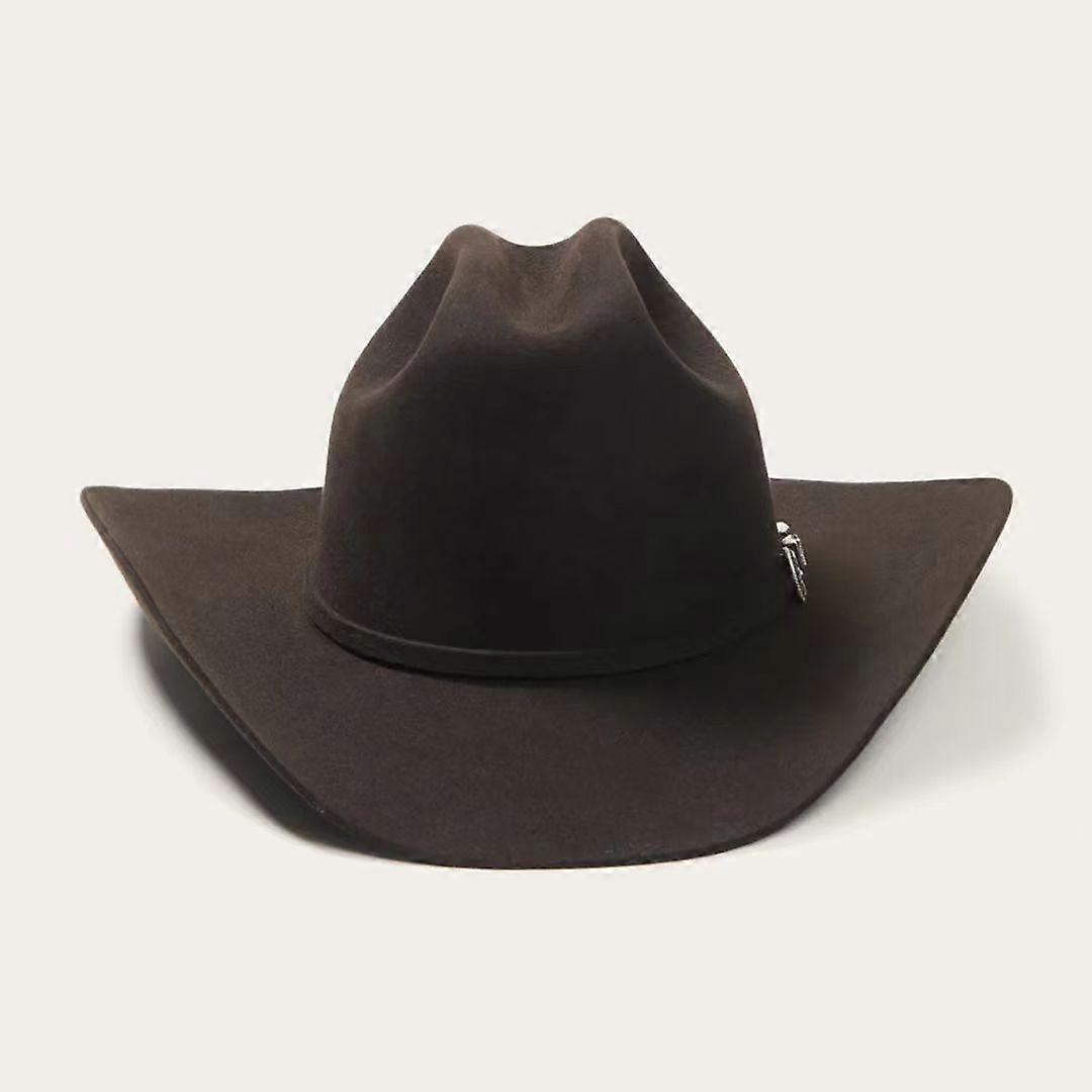 Western Curved Brim Cowboy Hat Solid Color Pure Wool Felt Hat