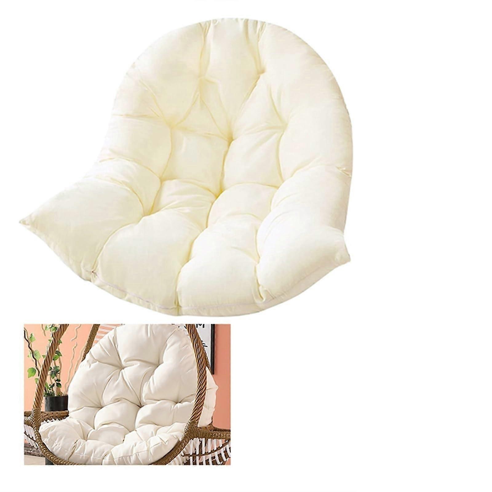 Hanging egg chair cushion, replacement for wicker chair, waterproof (Color : White, Size : 80x110CM)