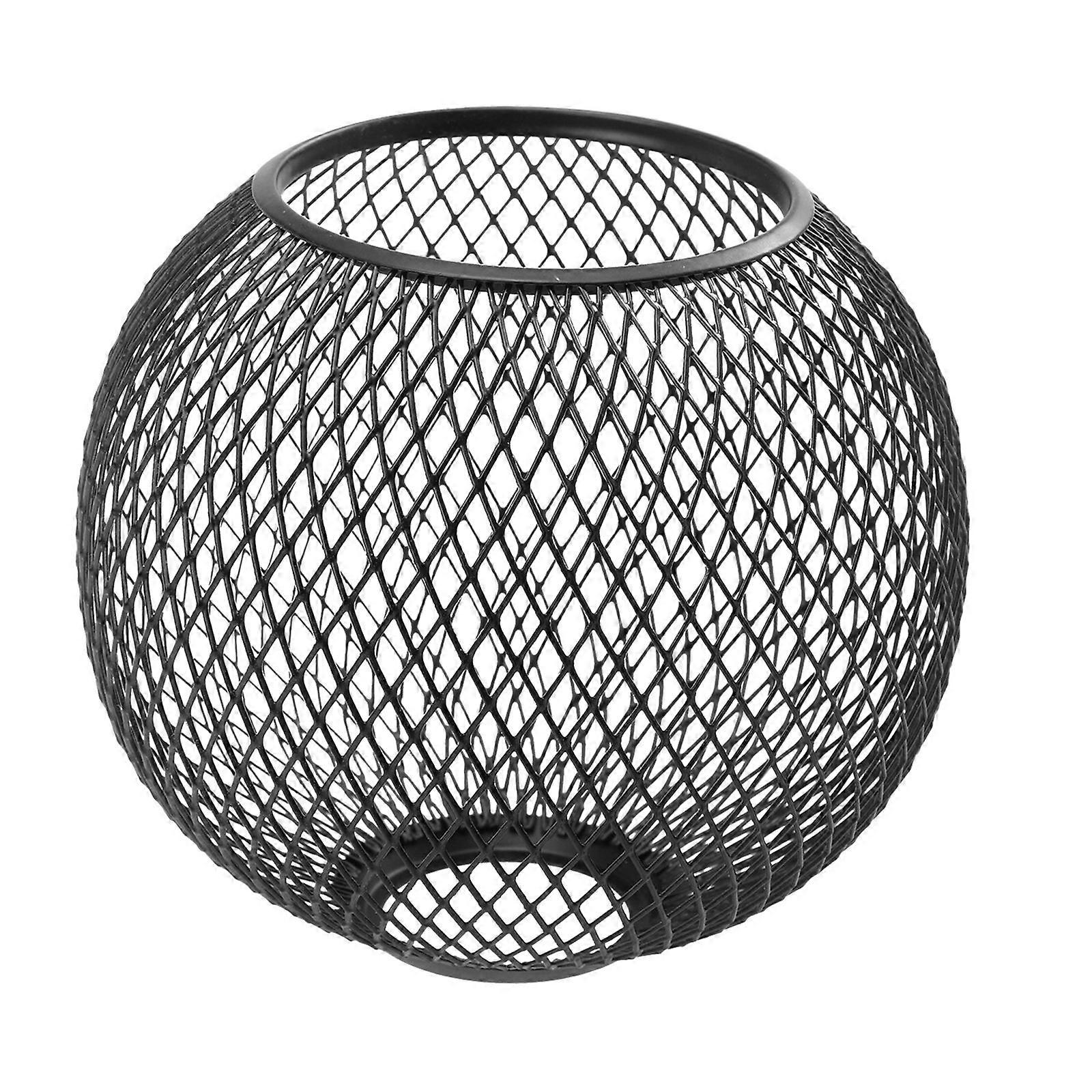 Black Iron Spherical Lampshade for Bedroom Decoration Easy to Install and Remove Fits 6 Inch Globes