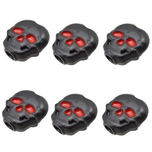 5X 6 Pieces Skull Shape Buttons Folk Guitar Tuning Peg Head Tuner Button Black
