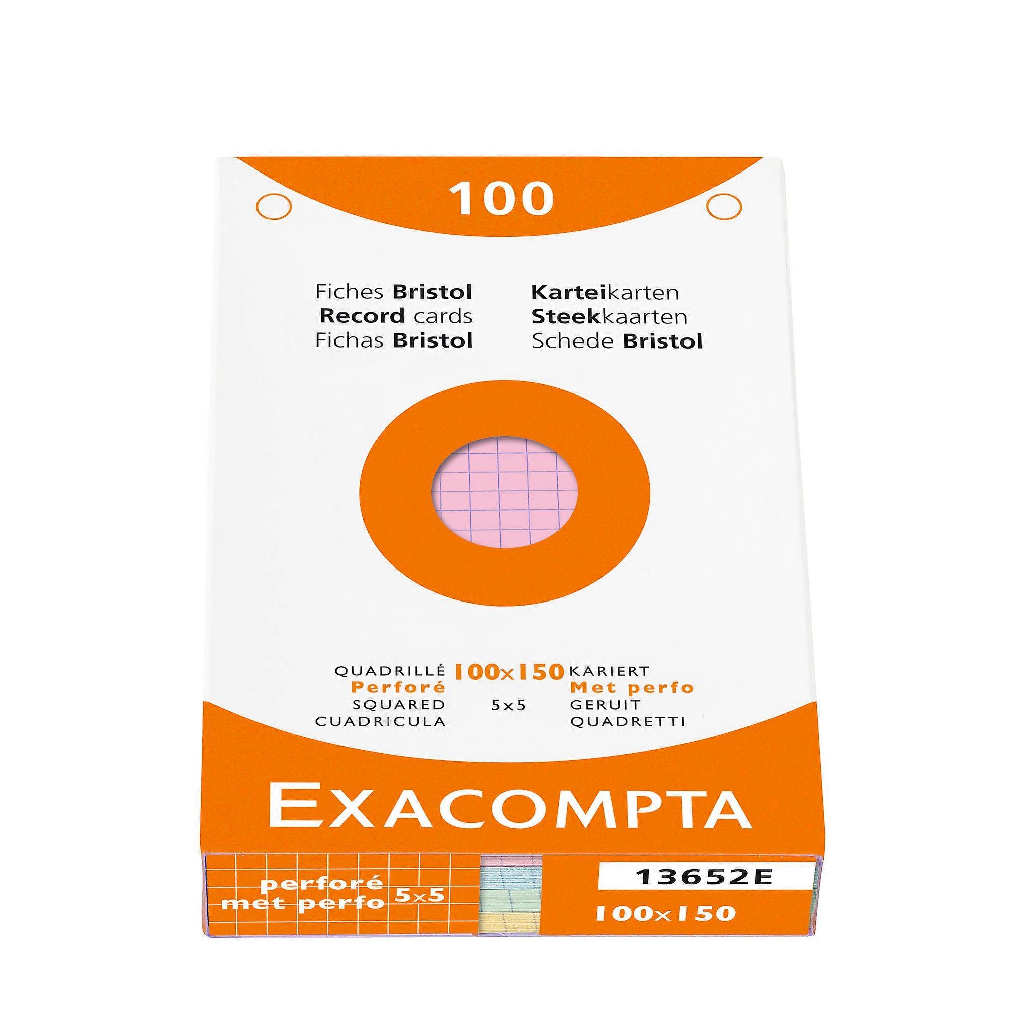 Exacompta 13652E 10x EST. 100 F.BRISTOL SURT.100/150 5X5 PERF