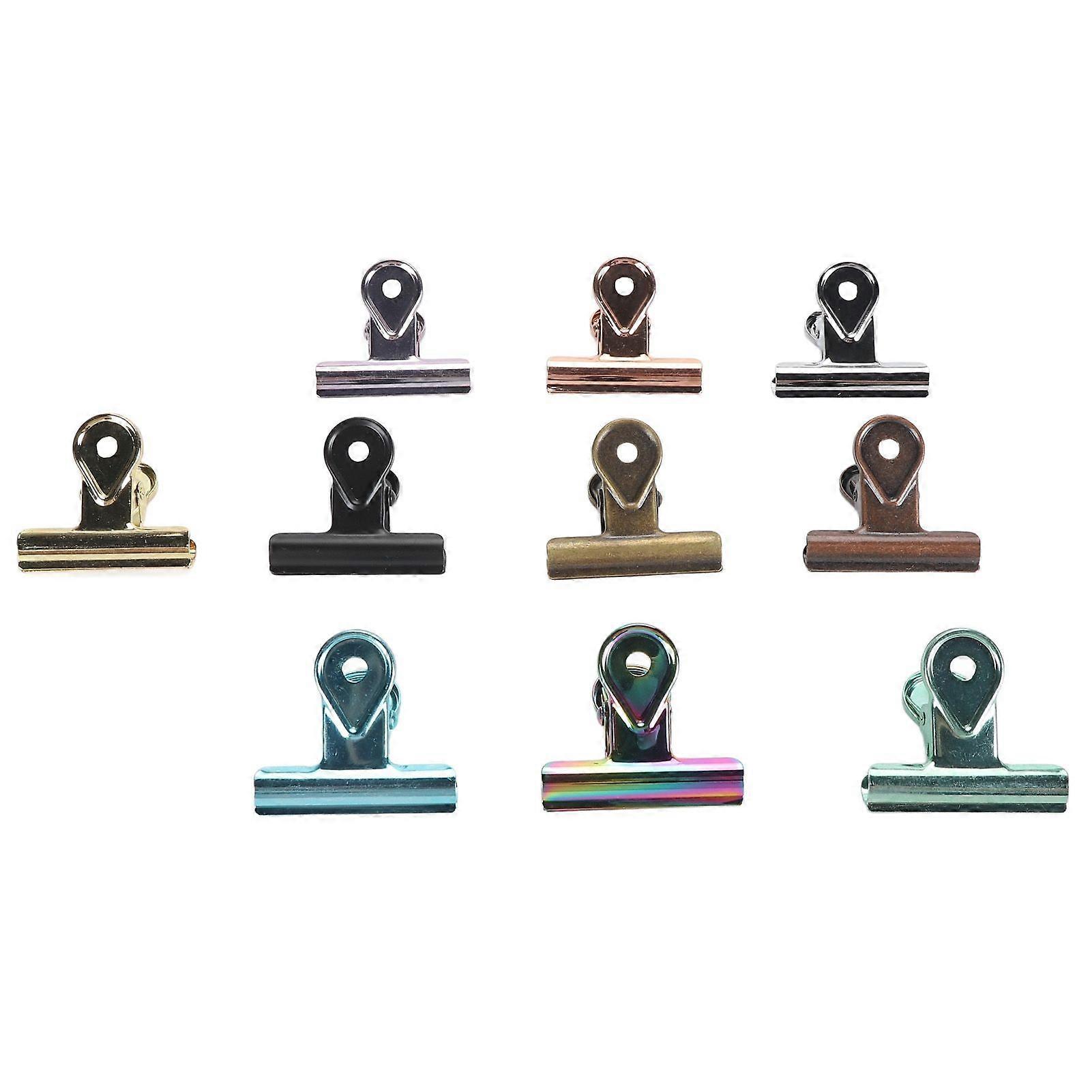 2025 Latest Model  10pcs Colored Hinge Clips Dustproof Rustproof Electroplated