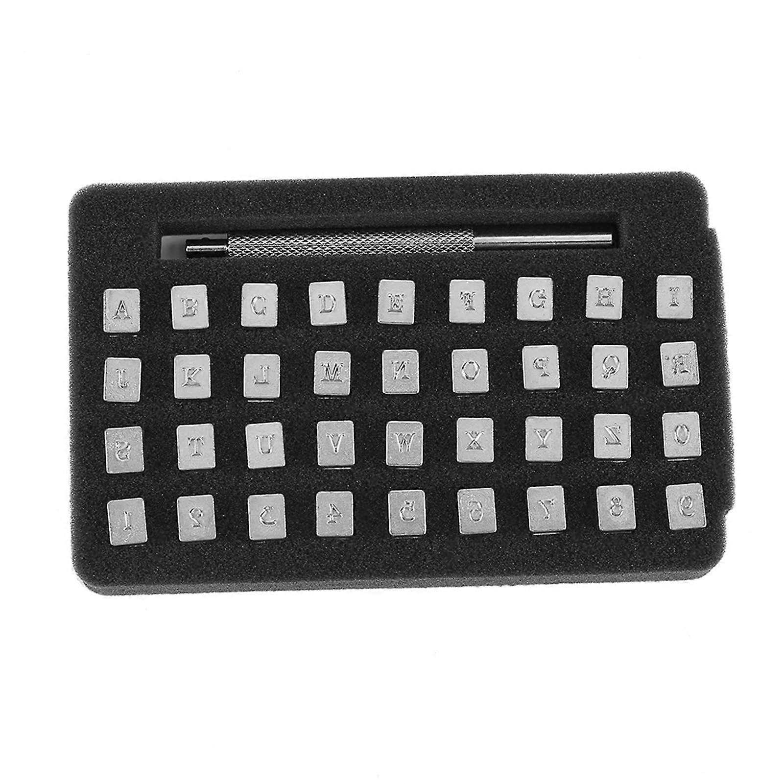 36pcs Oy Steel Leather Stamper Tool Set for Eized Fing 6 mm Print 3 mm 3 mm