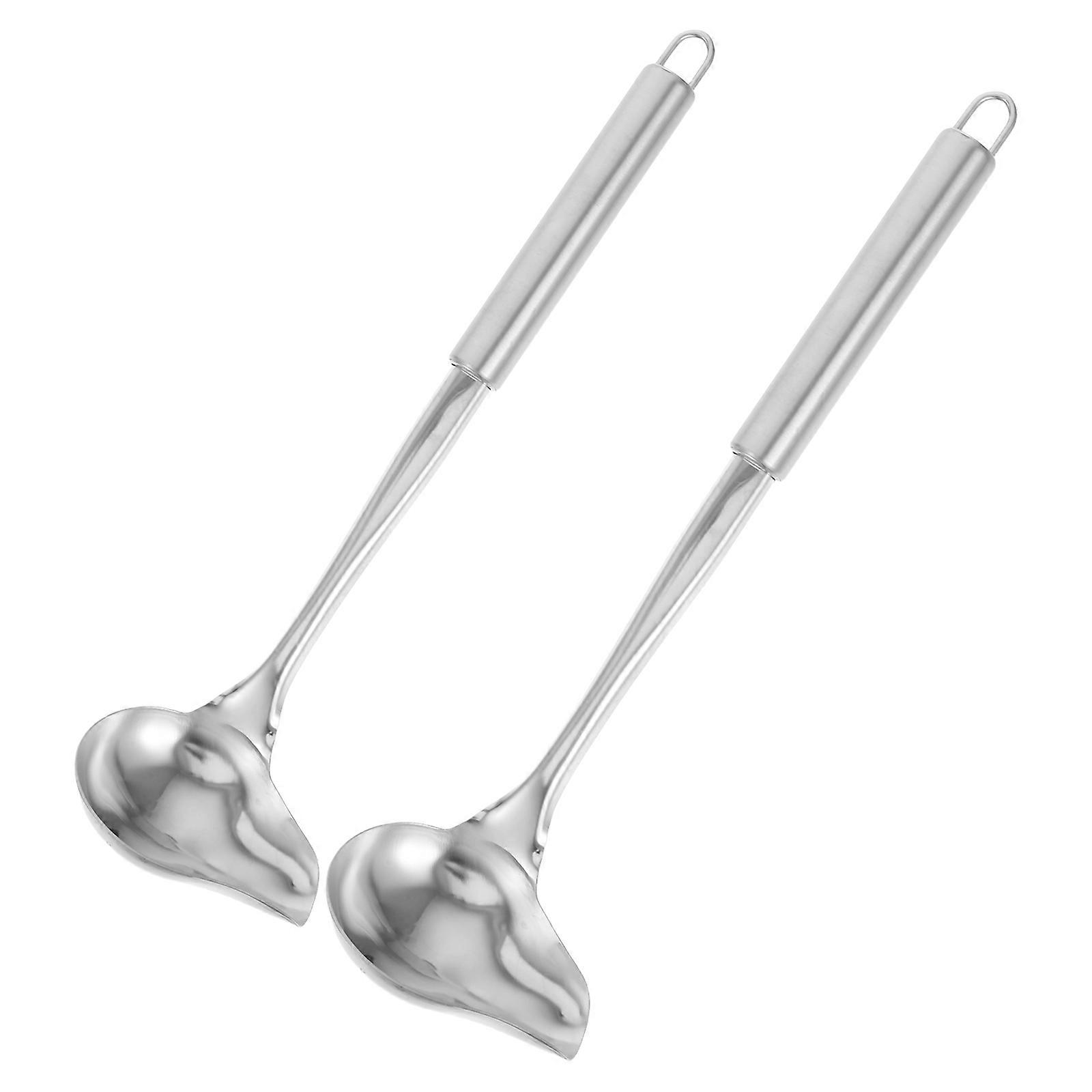 2pcs Stainless Steel Duckbill Soup Spoons Sauce Spoons Oil Spoons