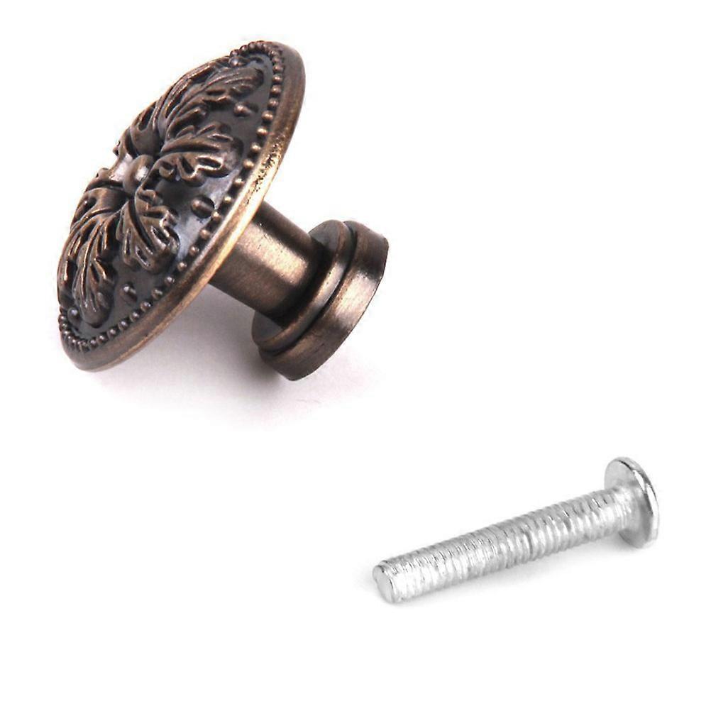 Cupboard Pull Knob Elegant Style Furniture Pull Red Bronze Color Diameter 30mm 10Pcs