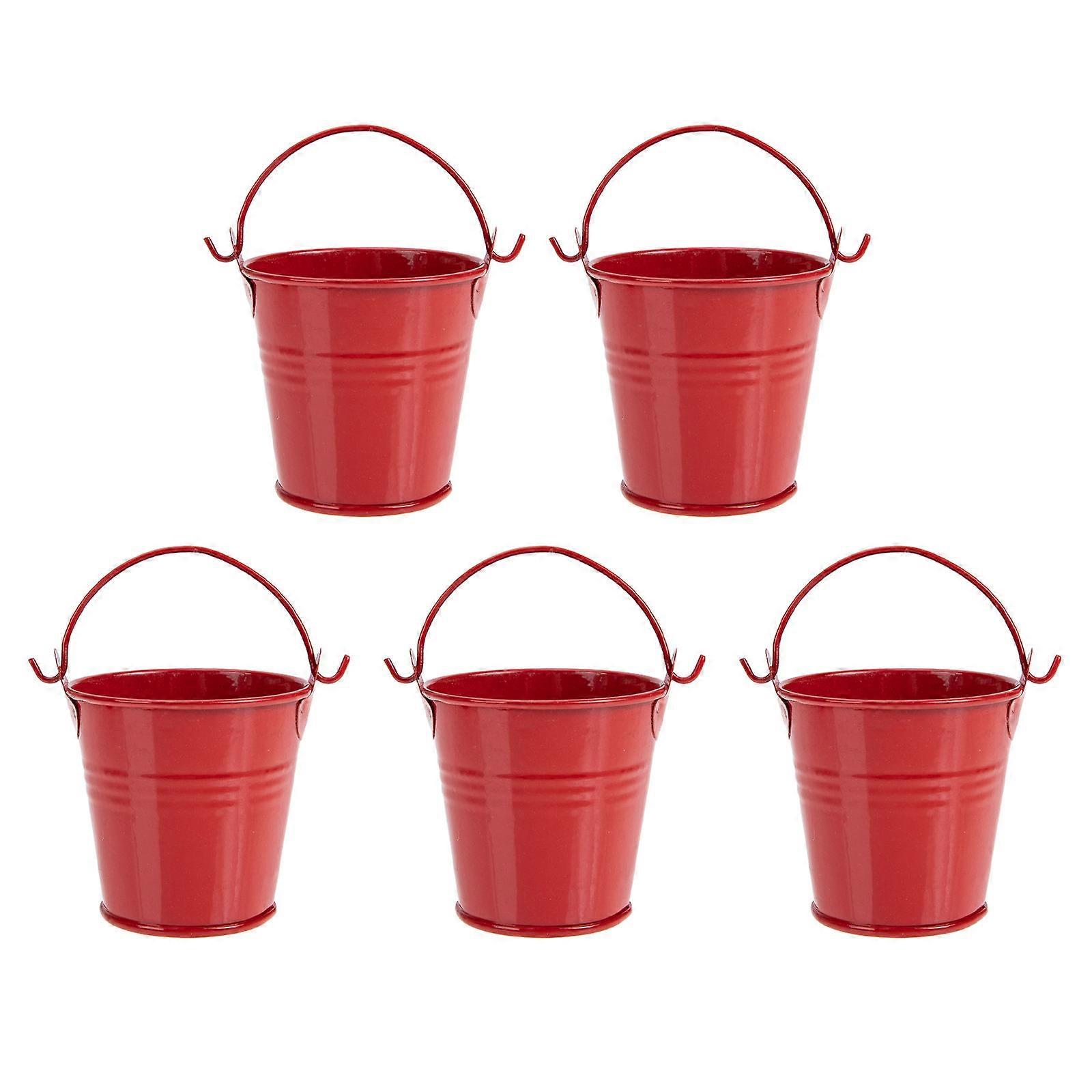 Planting Flower Pot Iron Decorative Pots Balcony MultiPurpose 5Pack