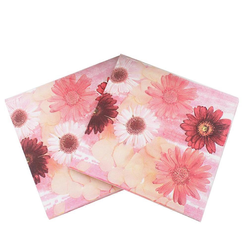 Color Flower Printed Napkins Multi-Colored Party Supplies Absorbent 40Pack