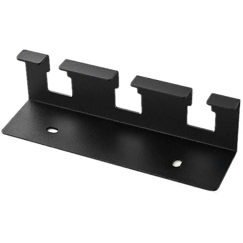 Wall Mounted Plug Storage Rack Multifunctional Black Aluminum Organizer Three Slots No Drill Scratch Resistant Power Plug Cable Holder