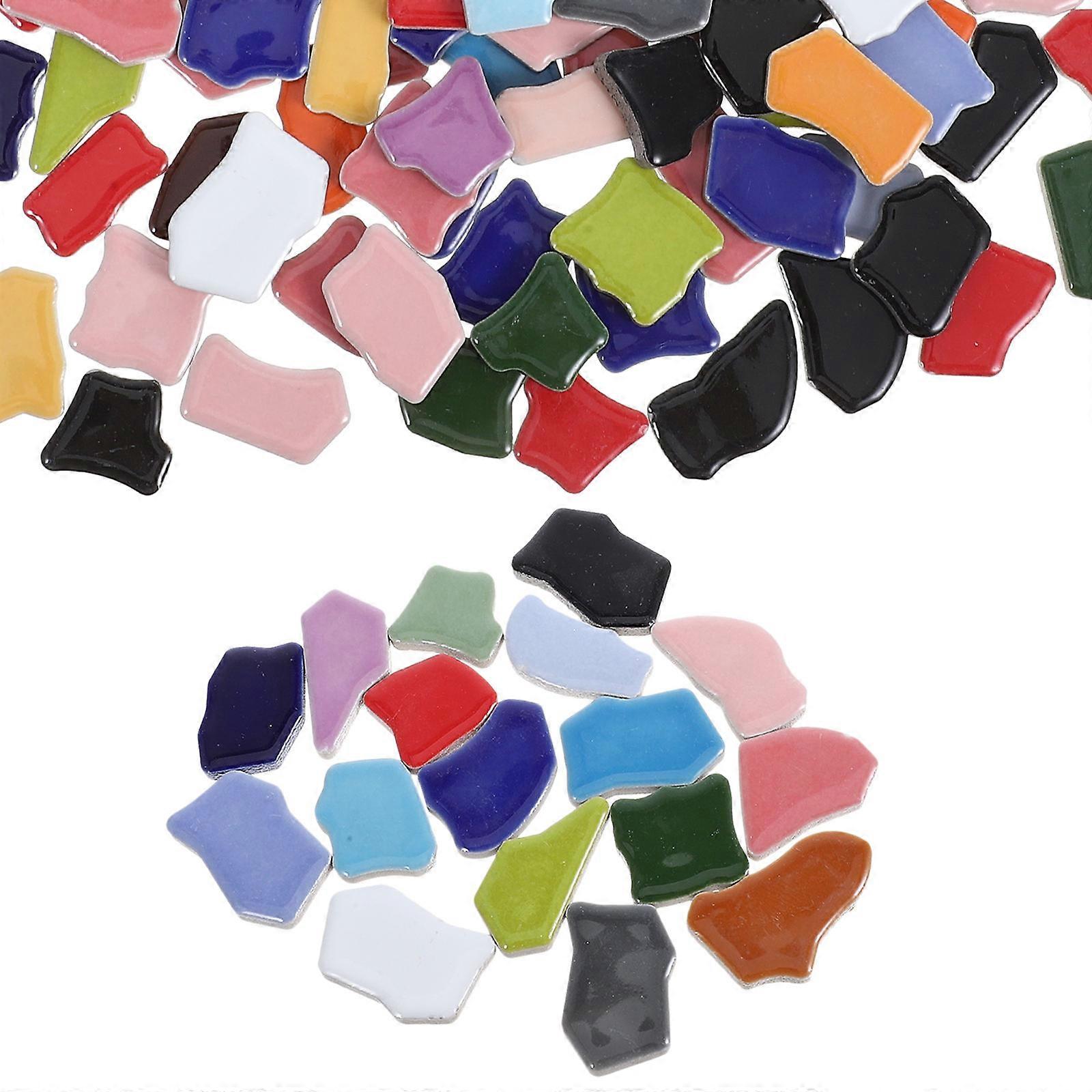 Mixed Color Mosaics Ceramic Tiles Patches For Crafts Multi-Colored Irregular Shape Diy 1Set