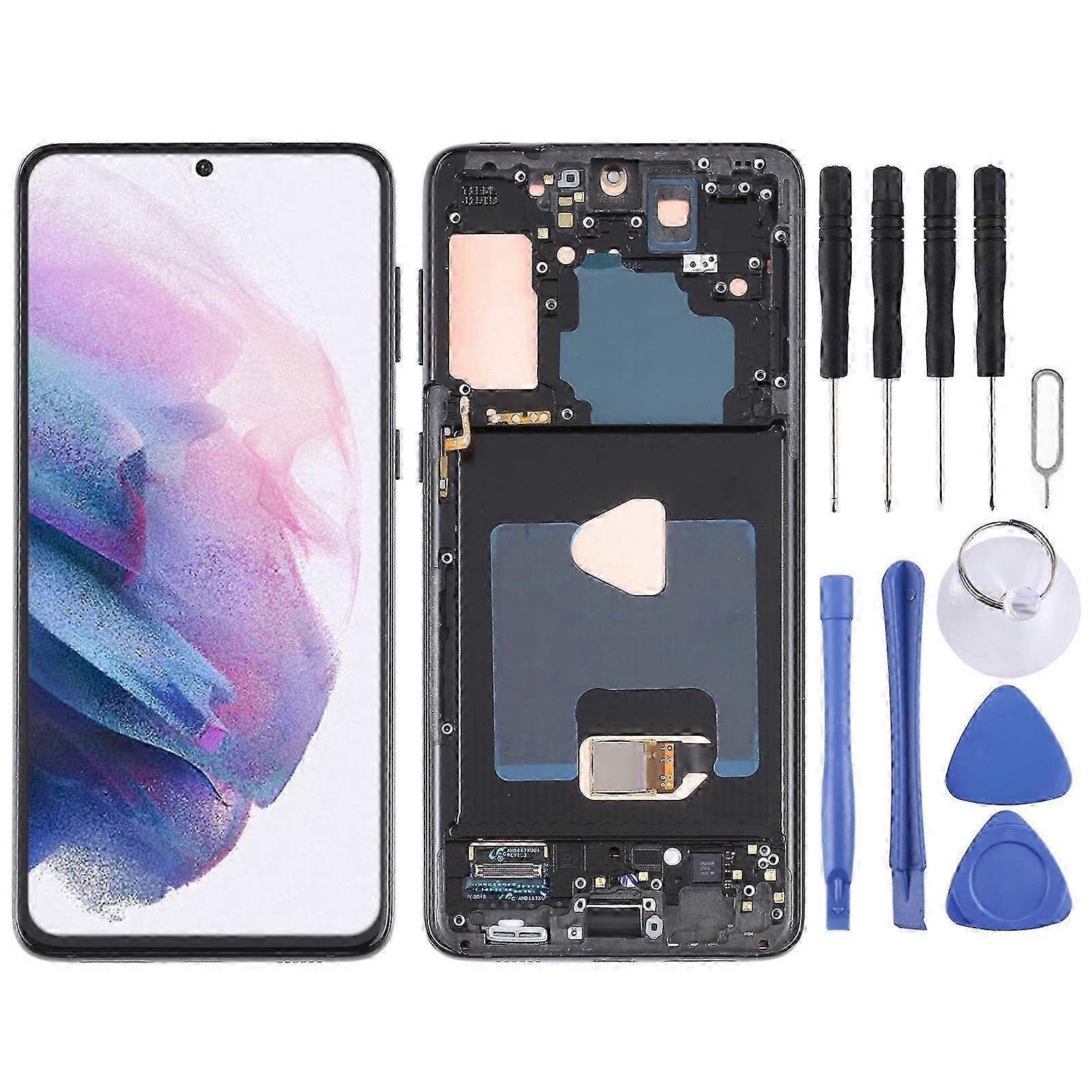 (Black) For Samsung Galaxy S21+ 5g Sm-g996 Compatible Lcd Screen Digitizer Full Assembly With Frame