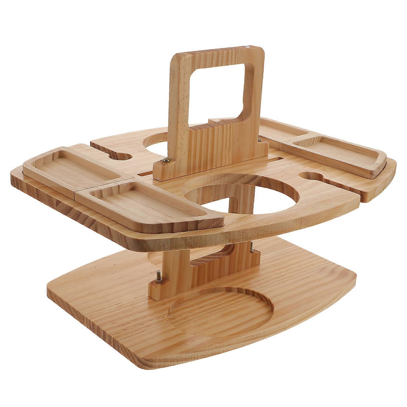 Portable Storage Rack for Outdoor Picnic in Khaki Synthetic Material with Multifunctional Design 1Pc