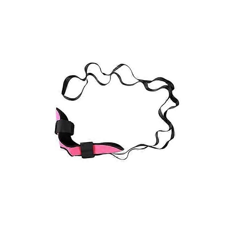 Yoga Stretching Strap with Loops, Leg Stretching Belt for Flexibility, TPE Material, Rose Color, Home Exercise Equipment
