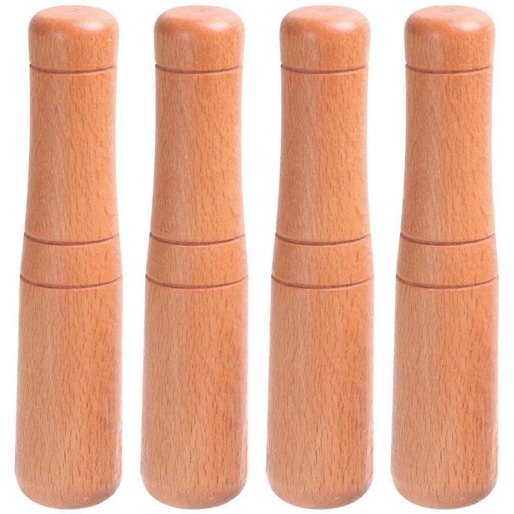 Wooden Pestle Garlic Grinder for Kitchen Use Elegant Texture Smooth Surface 4 Pcs
