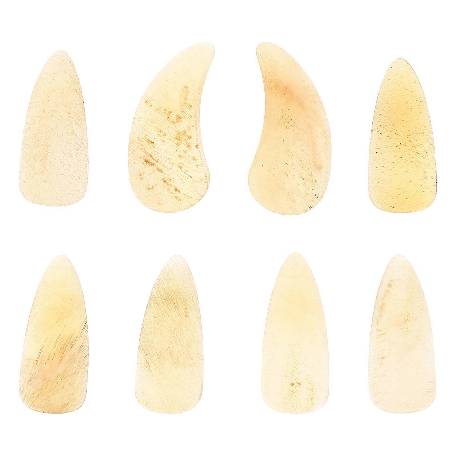 8pcs Guzheng Practice Fake Nails Protective Case for Small Tools Synthetic Material Light Yellow