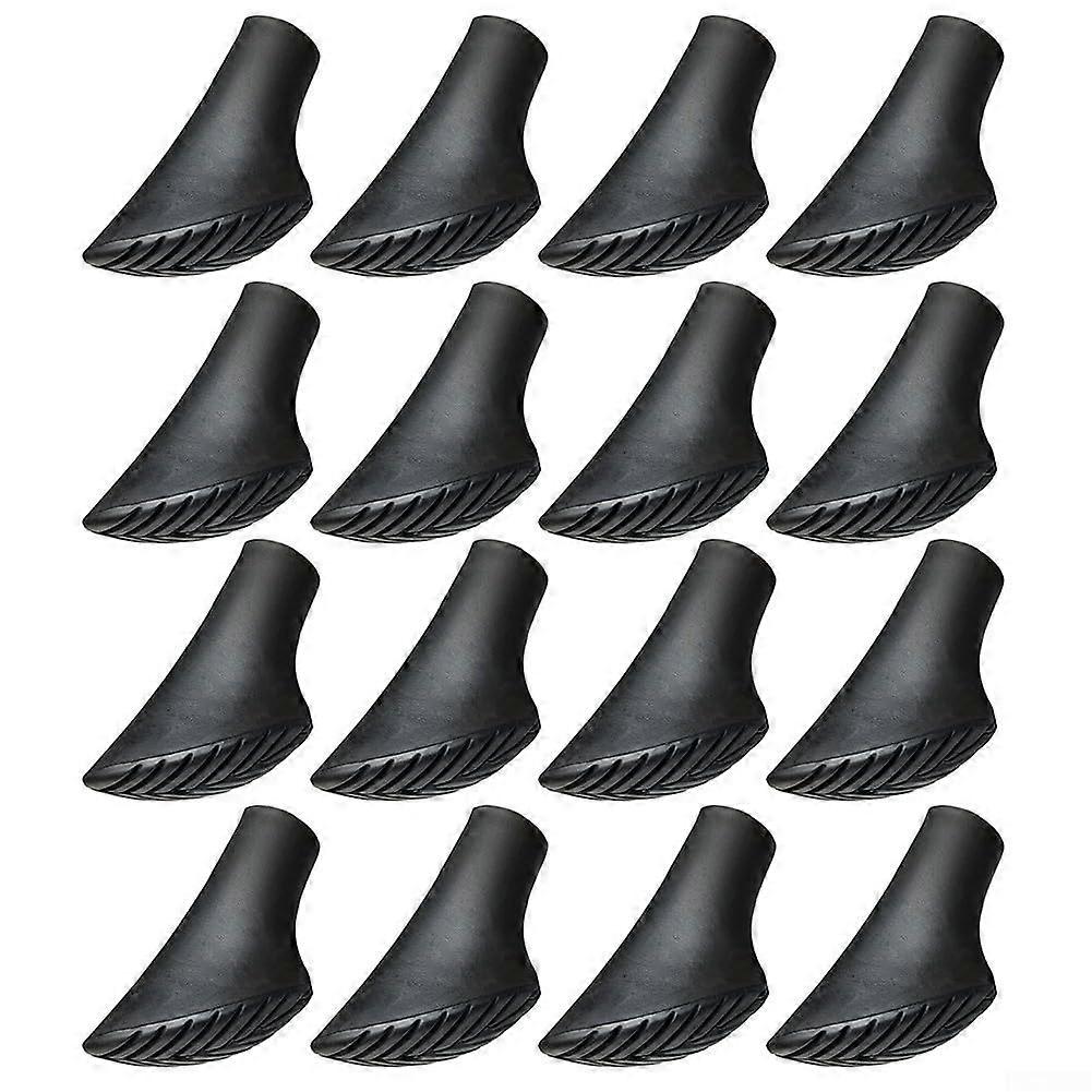 Trekking Pole Tip Protectors Pack Of 16 Rubber For Stability And Grip Universal Fit