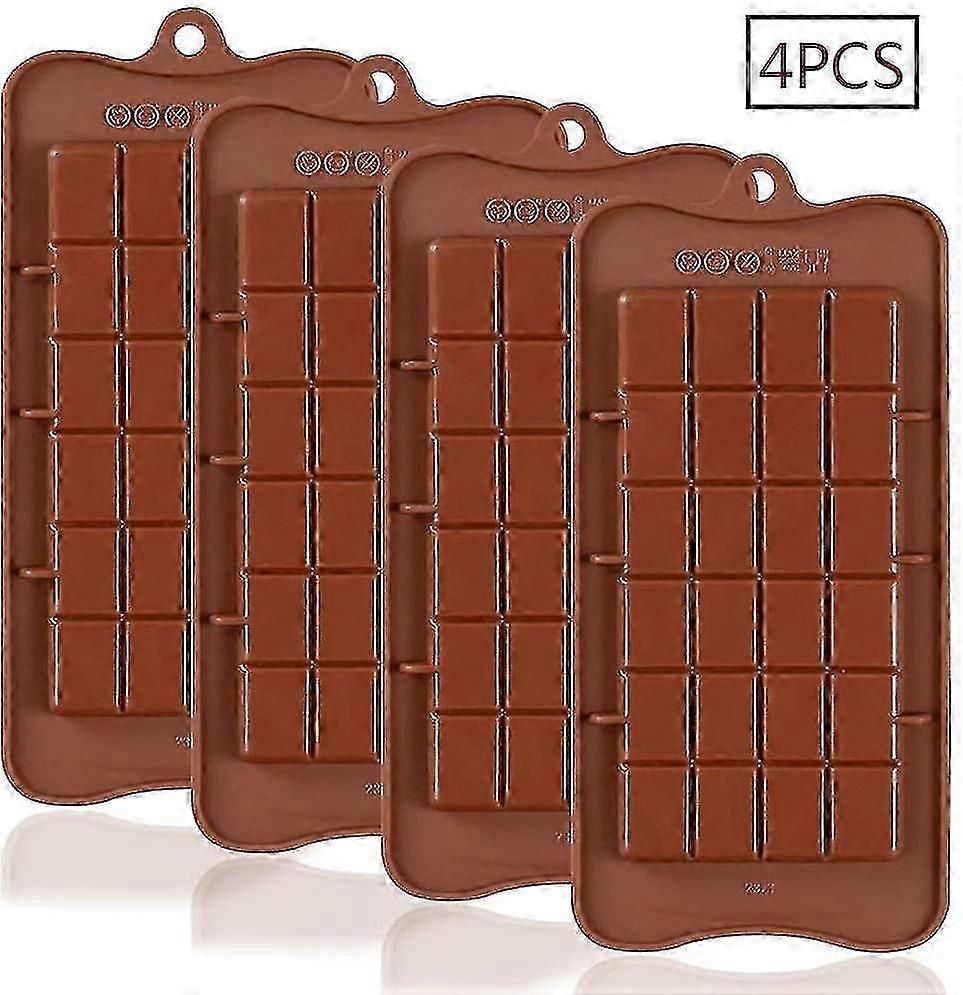 4 Pcs Silicone Chocolate Molds, Break Apart Non-stick Baking Tray
