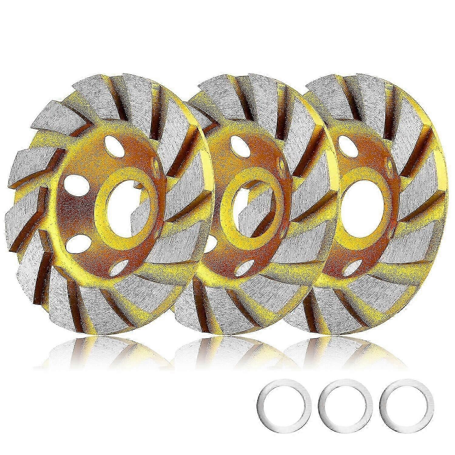 3 pcs Diamond Grinding Cup Wheels for 4 Angle Grinder