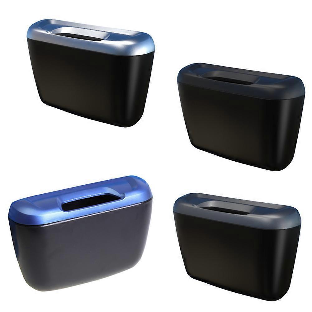 Vehicle-Mounted Rubbish Bin Car Trash Can Black Mini Square For Traveling Drivers 1Pcs