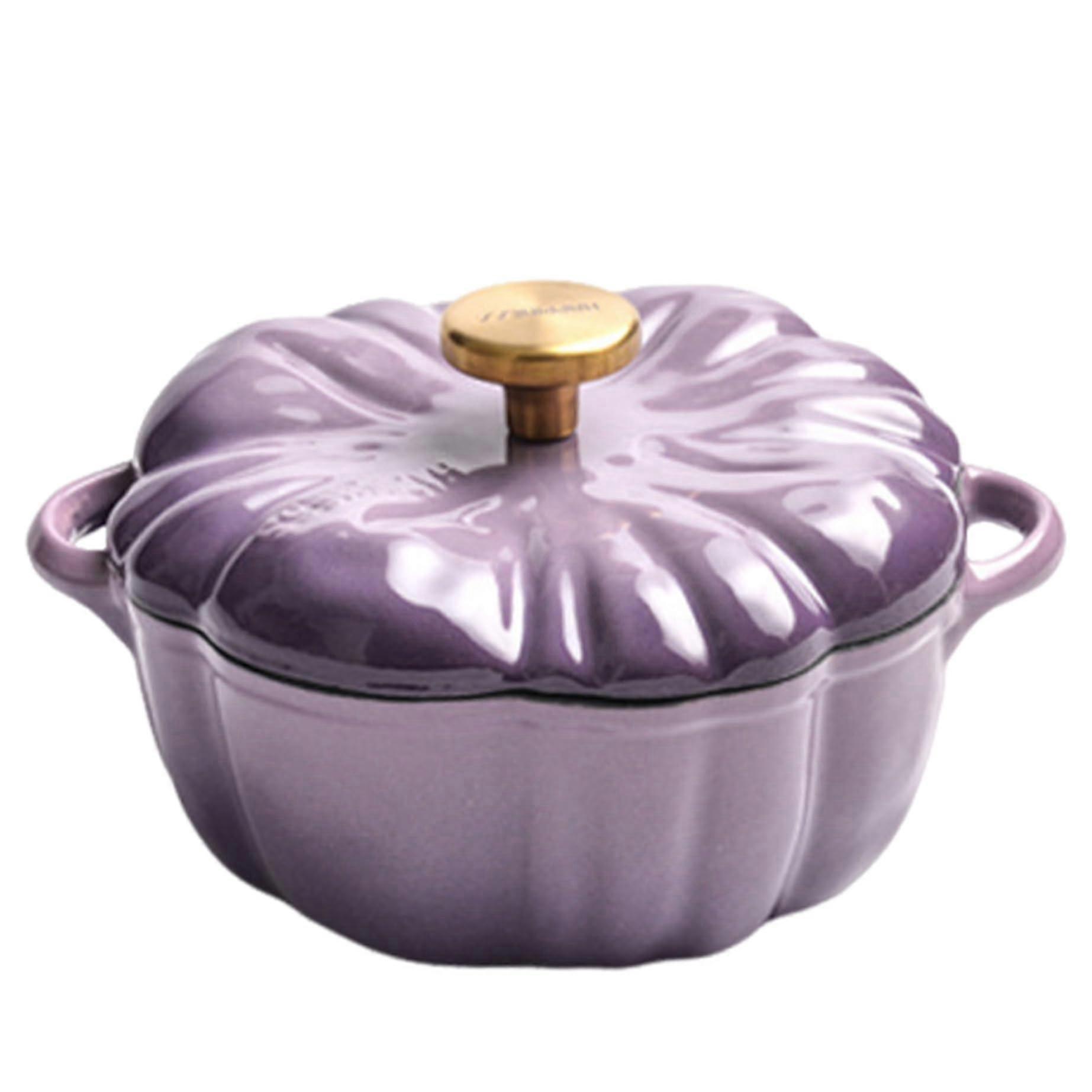 Holländischer Ofentopf Kürbis mit Deckel und Griff 1,5 L aus Emaille für universelles Kochen in der Küche