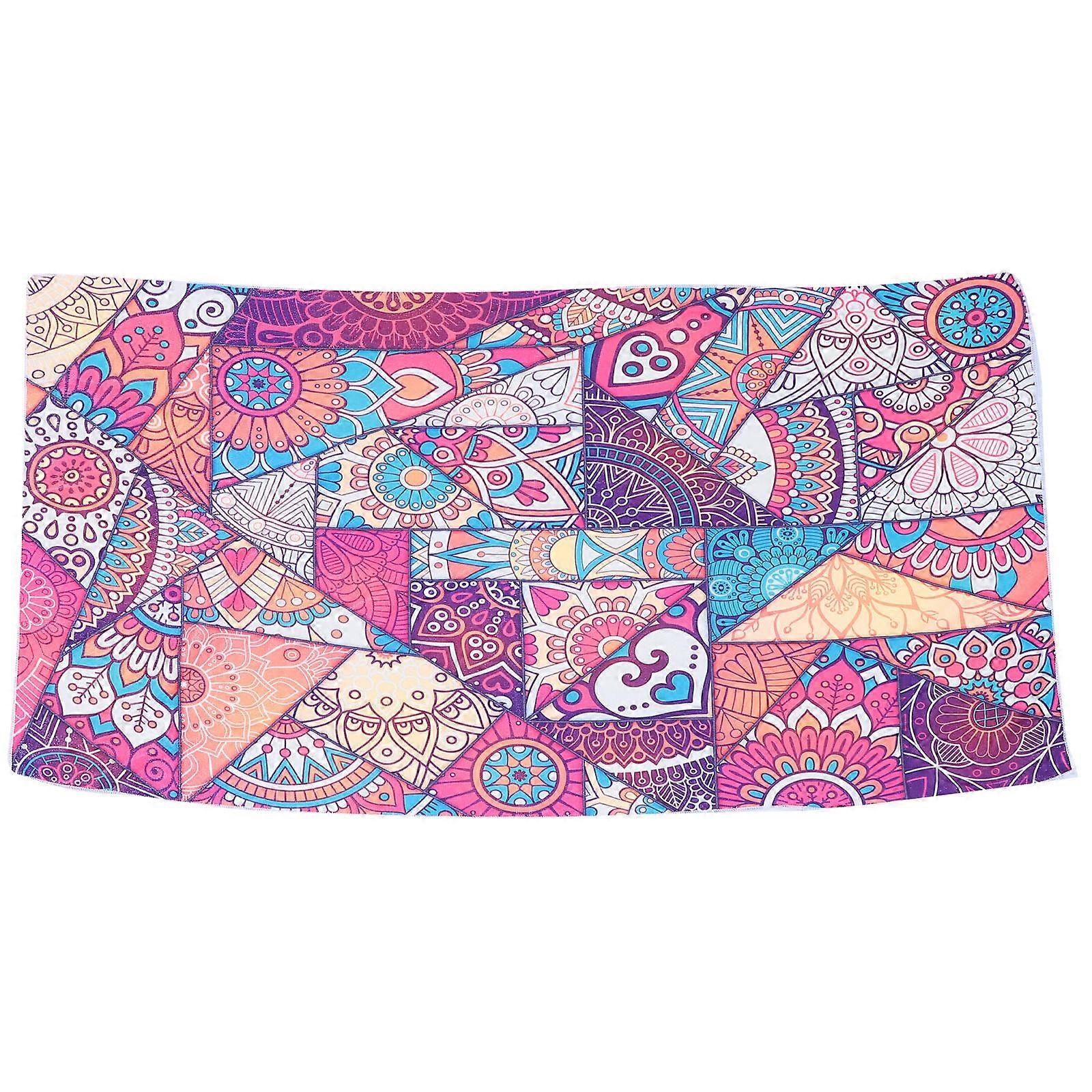 Beach Microfibre Towel Quick Drying Fiber Towel Air Permeability Rectangle Printed Style Home Use 1Set