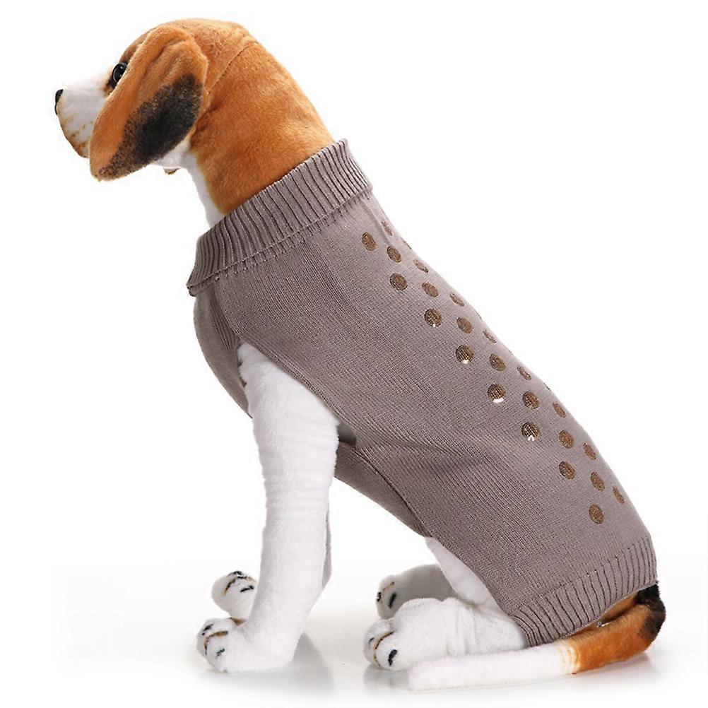 Pet Sweaters Dog Sweater Warm Furry Machine-Washable Grey Size L For Autumn Winter 1Set