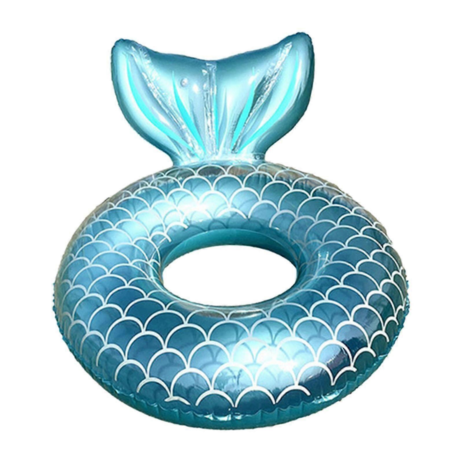 Inflatable Mermaid Pool Float for Adults Swim Inner Tube Pool Air Sofa Blue