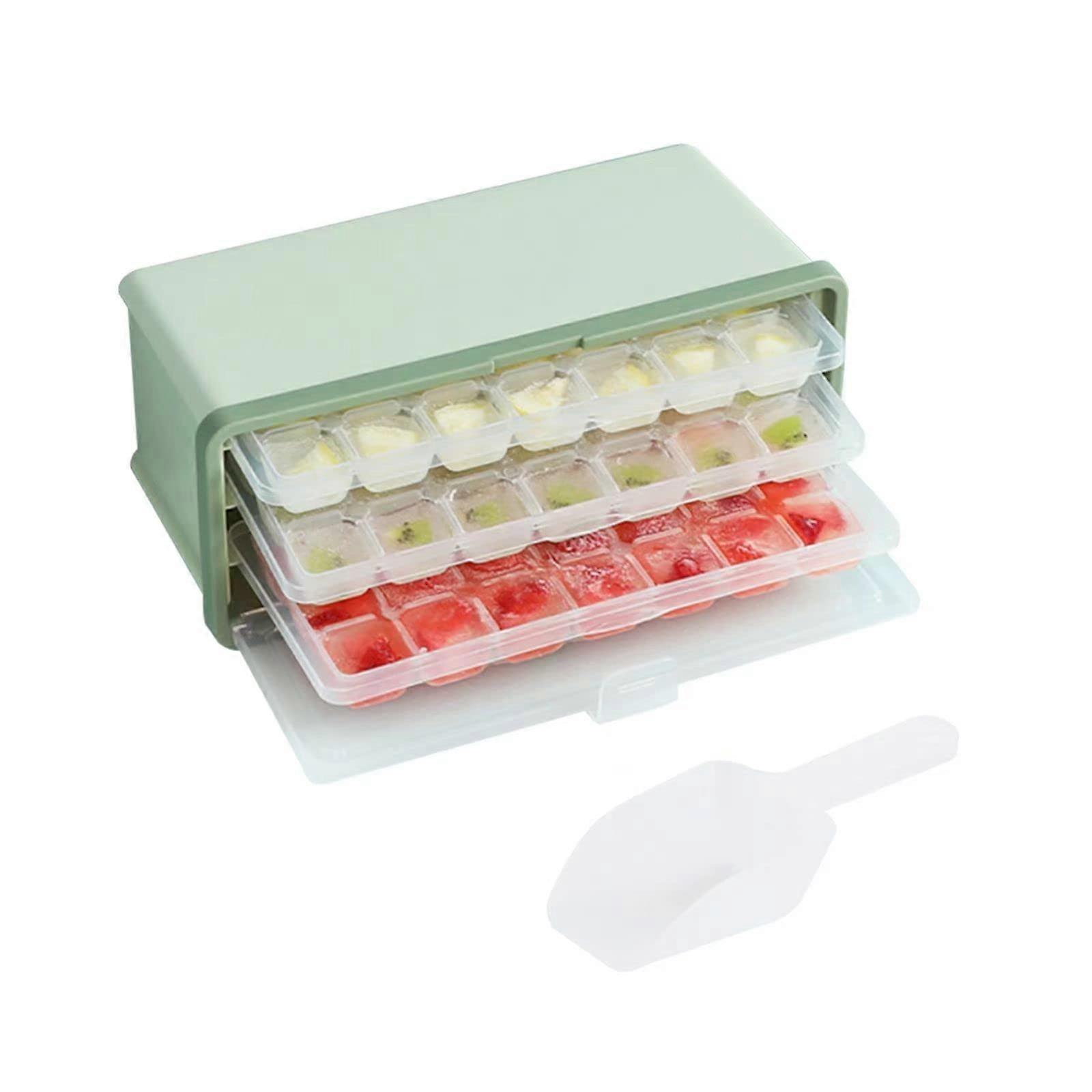 Ice Cube Tray with Lid, for Freezer and Can Make 63 Ice Cubes