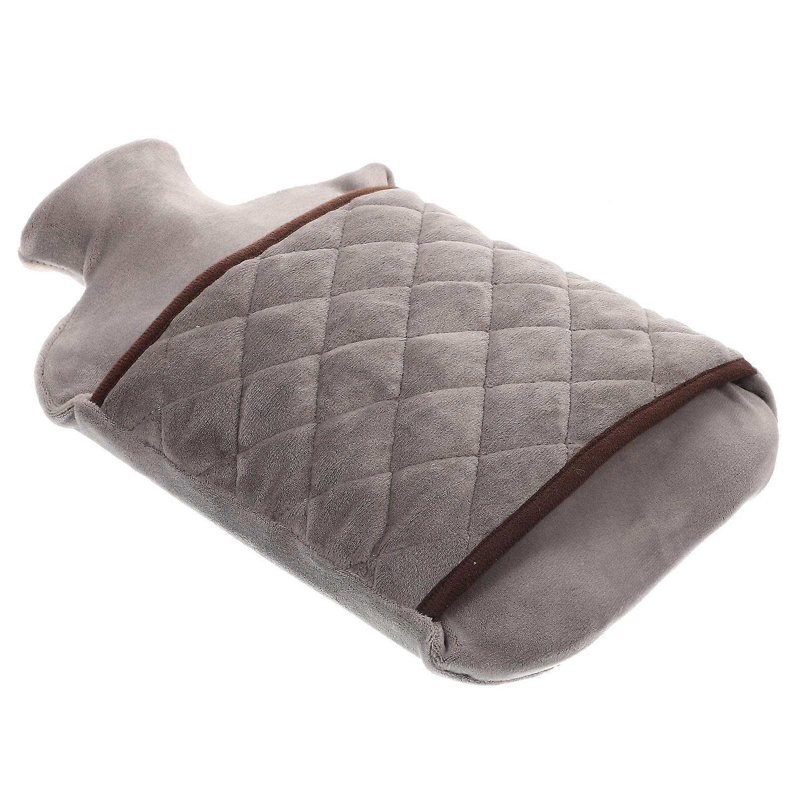 Compact Hot Water Bag Rectangular Winter Use Grey 32X19CM Warmth Retention 1Set