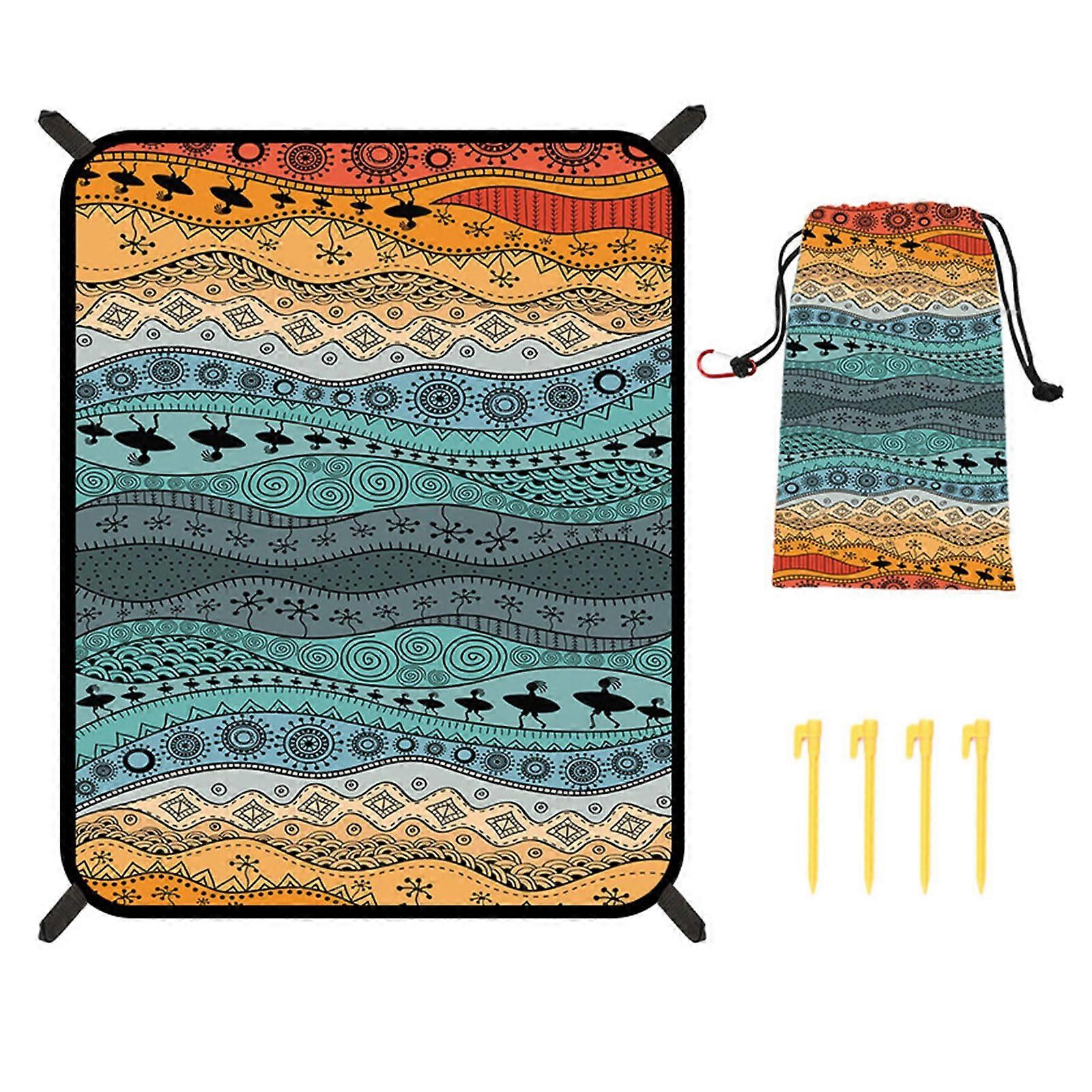 Foldable picnic blanket for outdoor use, easy to transport, beach mat, large spacious mattress, elegant camping pad for relaxation
