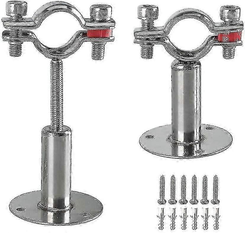 stainless steel wall mount ceiling mount pipe supports, 2pcs adjustable pipe bracket clamp pipe straps with screws