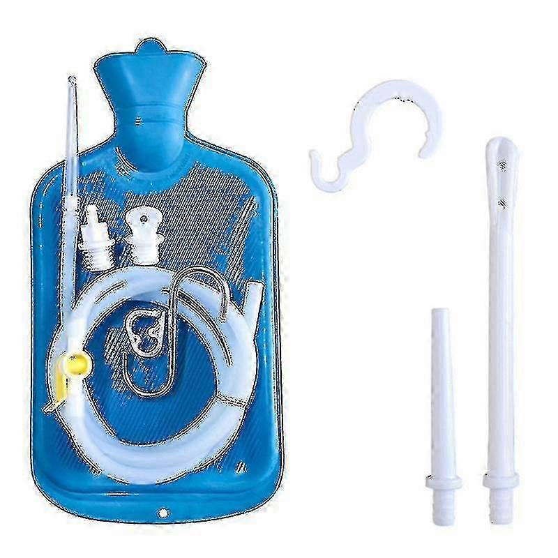 Enema Kit with Long Silicone Hose, 5 Reusable Tips of Various Sizes, Controlled Water Flow for Effective Colon Detox and Cleanse