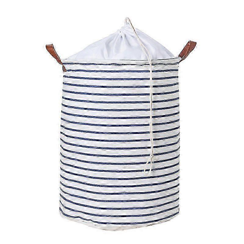 18-Inches Freestanding Laundry Basket with Lid, Collapsible Large Drawstring Clothes Hamper Storage Suitable for Leather Handle