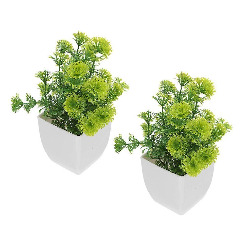 Small Fake Plants Artificial Bonsai Trees Office Space Low Maintenance Realistic Simulation 2Pcs