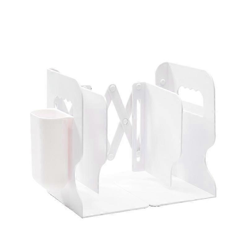 Retractable bookshelf with pen box, creative book holder for students, simple folding storage stretchable backrest